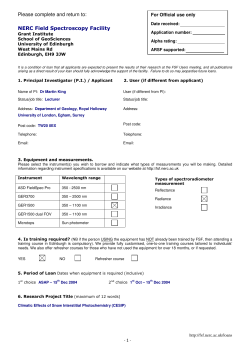 Example Application - NERC Field Spectroscopy Facility