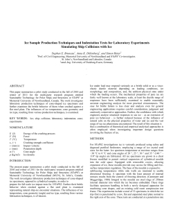 Ice Sample Production Techniques and Indentation Tests for