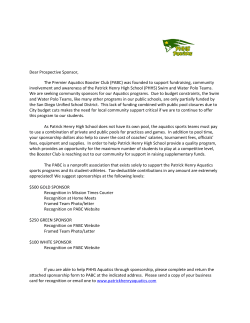 Community Sponsor Form - Patrick Henry Aquatics