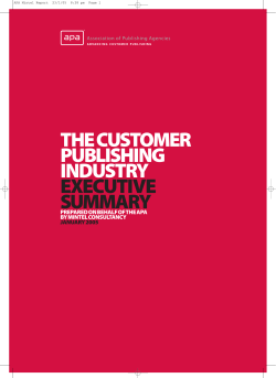 the customer publishing industry executive summary