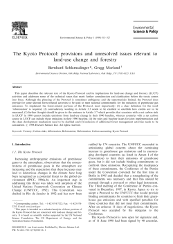The Kyoto Protocol: provisions and unresolved issues relevant to