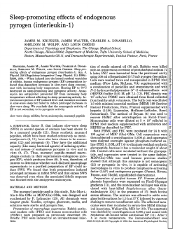 Sleep-promoting effects of endogenous pyrogen (interleukin