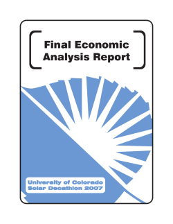 Final Economic Analysis Report - University of Colorado Solar