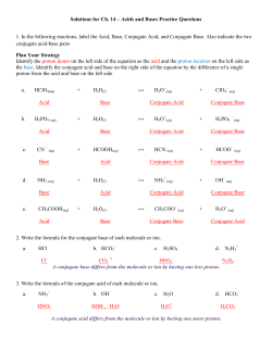 Acids/Bases Answers (ch.14)