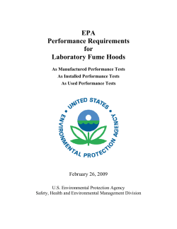 EPA Performance Requirements for Laboratory Fume Hoods