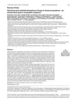 Dissolved and colloidal phosphorus fluxes in forest ecosystemsan