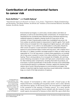Contribution of environmental factors to cancer risk