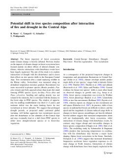 Potential shift in tree species composition after interaction of fire and