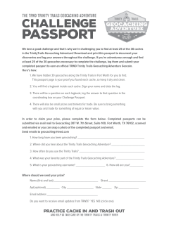 the Challenge Passport - TRWD Geocaching Adventure