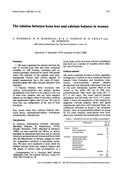 The Relation between Bone Loss and Calcium