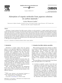 Adsorption of organic molecules from aqueous solutions on carbon