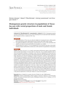 Homogenous genetic structure in populations of Taxus baccata with