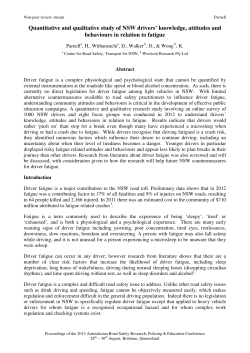 Quantitative and qualitative study of NSW drivers` knowledge