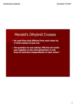 Mendel`s Dihybrid Crosses