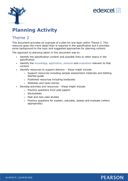 Planning activity