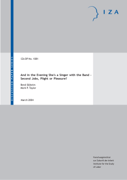 And in the Evening She`s a Singer with the Band &ndash; Second Jobs