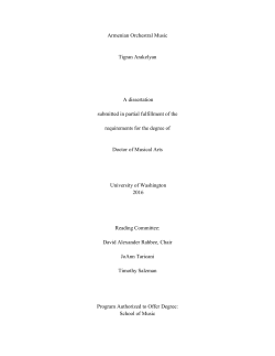 Armenian Orchestral Music Tigran Arakelyan A dissertation