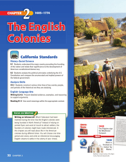 CH 2 The English Colonies: Part I