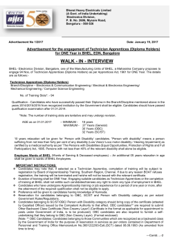 Notification-BHEL-Bangalore-Technician-Apprentice