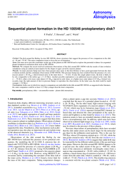 Sequential planet formation in the HD 100546 protoplanetary disk?