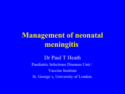 Management Of Neonatal meningitis