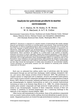 Analysis for petroleum products in marine environments