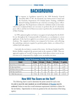 KLEC Physical Ability Booklet - Shepherdsville Police Department