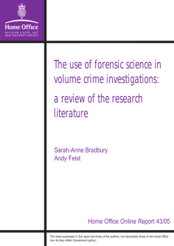 The use of forensic science in volume crime investigations: a review