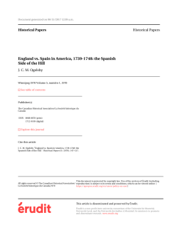 England vs. Spain in America, 1739-1748: the Spanish