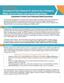 JOINT STATEMENT International Policy Statement for
