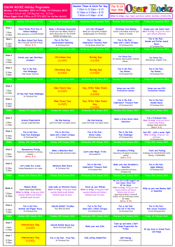 OSCAR ROCKZ Holiday Programme