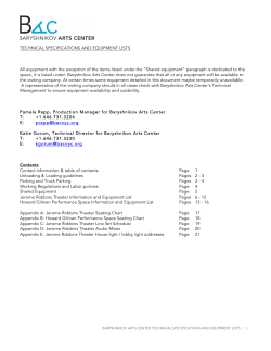 BAC Technical Specifications and Equipment Lists_2012