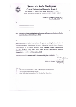 Notice Inviting Quotations for Canteen Services at TAB