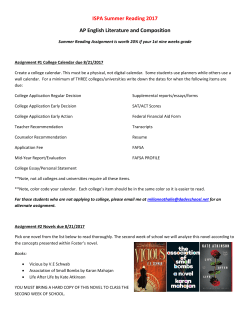 ISPA Summer Reading 2017 AP English Literature and Composition