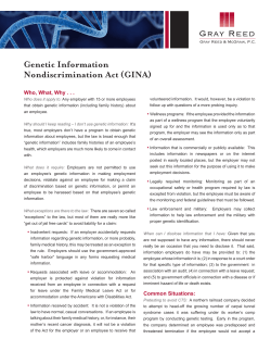 Genetic Information Nondiscrimination Act (GINA)