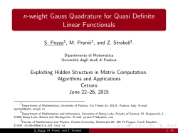 n-weight Gauss quadrature - Dipartimento di Matematica
