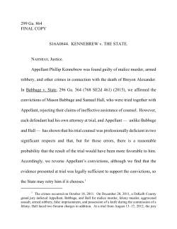 299 Ga. 864 FINAL COPY S16A0844. KENNEBREW v. THE STATE