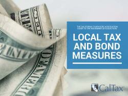 local tax and bond measures - California Taxpayers Association