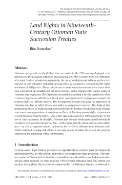 Land Rights in Nineteenth- Century Ottoman