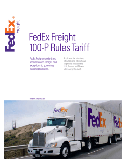 FedEx Freight 100 Series Rules Tariff