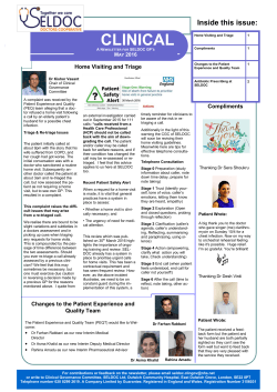 SELDOC Clinical Newsletter May 2016