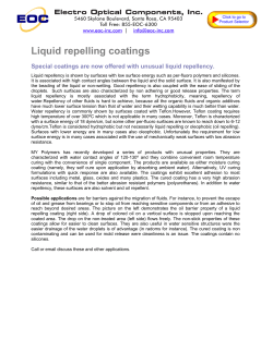 Liquid repelling coatings - Electro Optical Components, Inc.