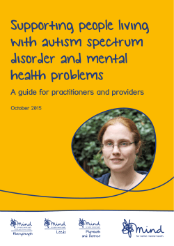 Supporting people living with autism spectrum disorder and