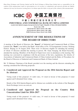 announcement of the resolutions of the board of directors