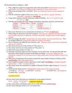 CE Chemistry Review Chapter 2 KEY 1. Why is