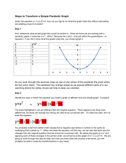 Steps to Transform a Simple Parabolic Graph
