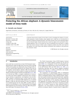 Protecting the African elephant: A dynamic bioeconomic model of