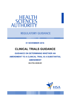 Guidance on Determining Whether an Amendment to a Clinical Trial