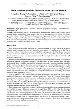 Mixture design methods for high performance concrete:a review