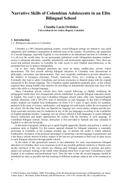 Narrative Skills of Colombian Adolescents in an Elite Bilingual School